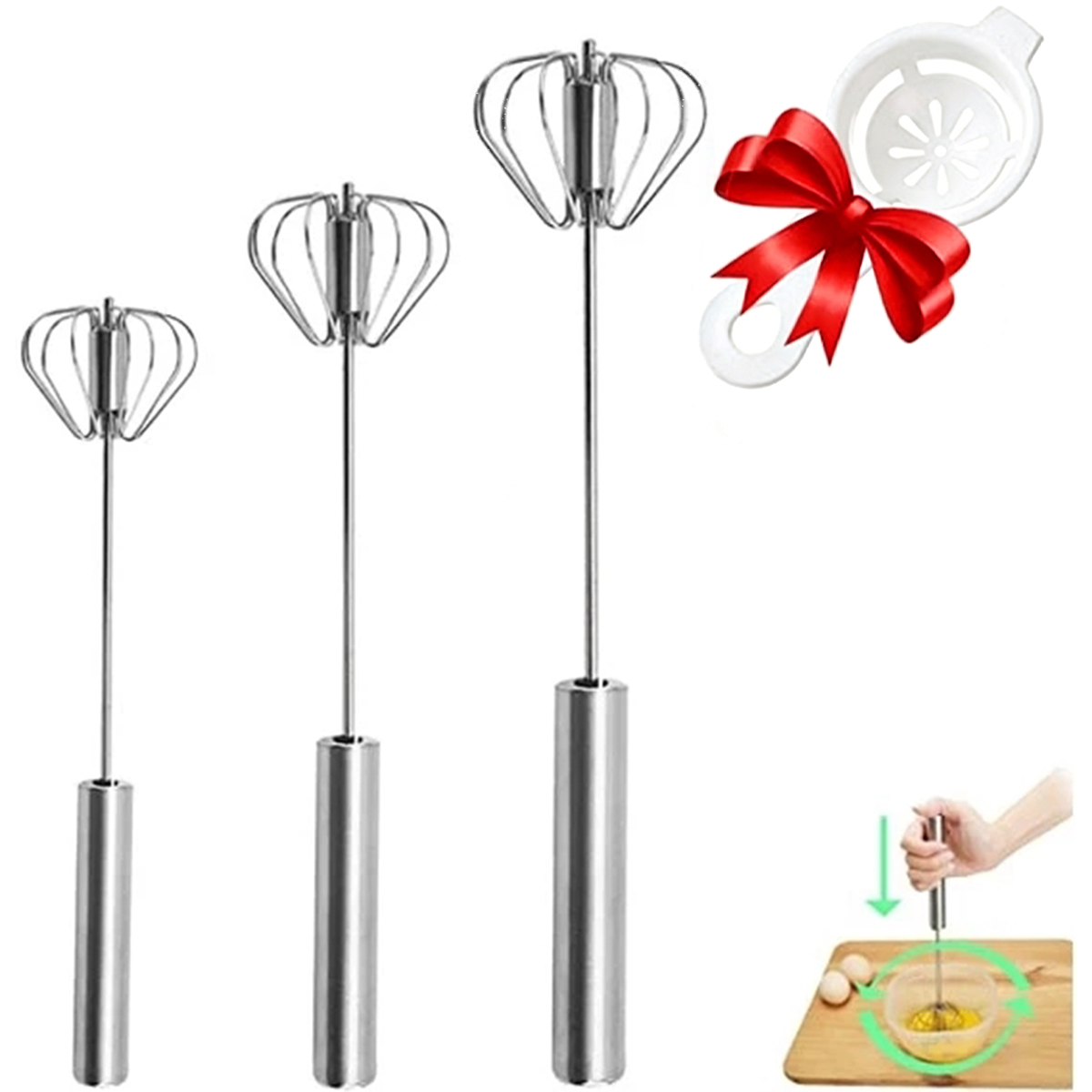 1/3pcs Stainless Steel Egg Bea - Kitchen Appliances Electronics review and price